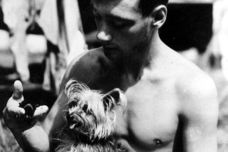 Smoky the war dog with owner Bill