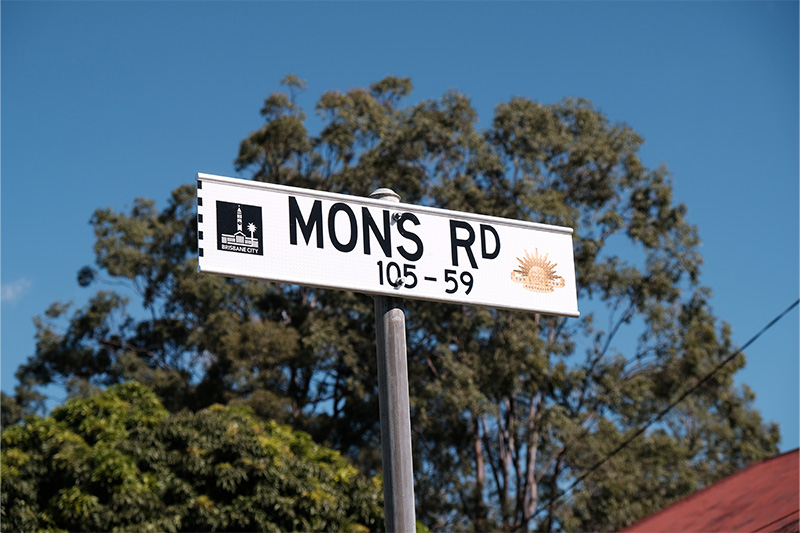 Mons Road Street Sign