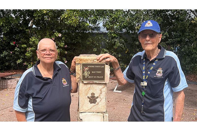 Dickie and Karen at RAAF remembrance wall