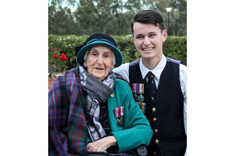 Elsie Dalzell and great grandson