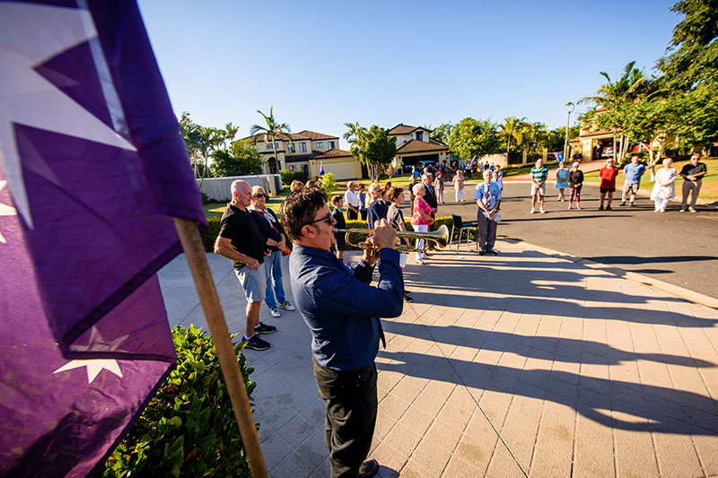 A Light Up the Dawn service in Brisbane during the COVID-19 pandemic