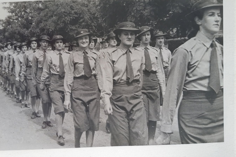 Elsie Dalzell marching