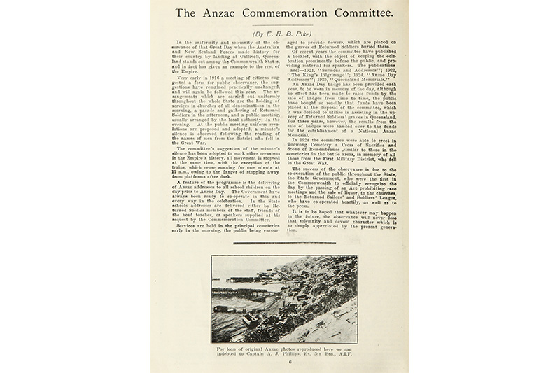 An article from the first edition of The Queensland Digger about ANZAC Day 