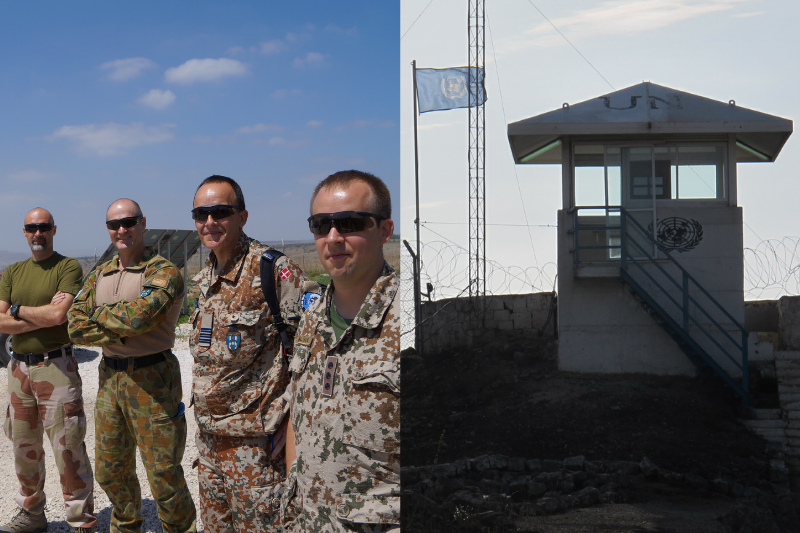 Scott with Team Wadi, and UN Observation Post 54 on the border of Israel and Syria