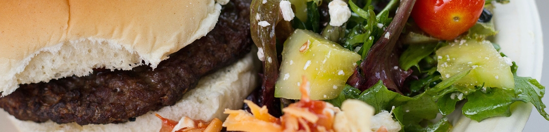 Barbeque burger and salad