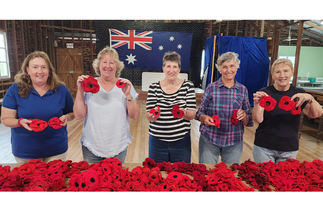 Mount Molloy RSL social member Daphne Craven, Sub Branch President Kerrie Pashen, community volunteer Tracey McDougall, community volunteer Jenny Clayton and Sub Branch social member Sue Tremellen.